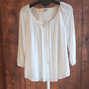 Dress Barn Ivory Textured Blouse